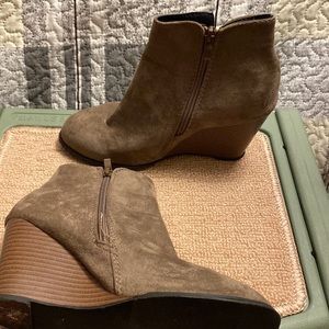 Cork wood wedge booties womens 7